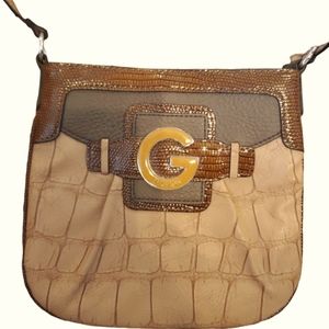 Guess shoulder handbag Brown/Tan Small in Great Condition